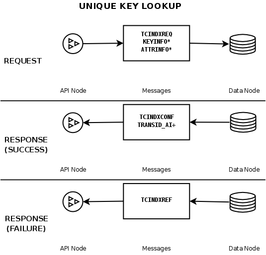 Messages exchanged in a unique key
              lookup