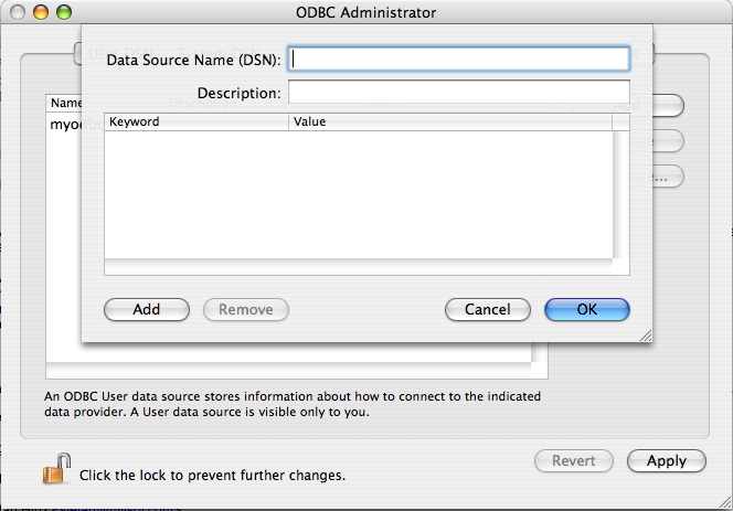 ODBC Administrator Add
                DSN-Dialog